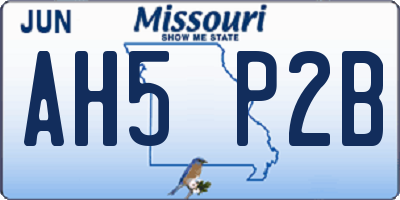 MO license plate AH5P2B