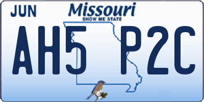MO license plate AH5P2C
