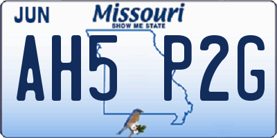 MO license plate AH5P2G