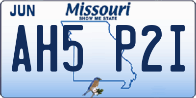 MO license plate AH5P2I