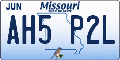 MO license plate AH5P2L