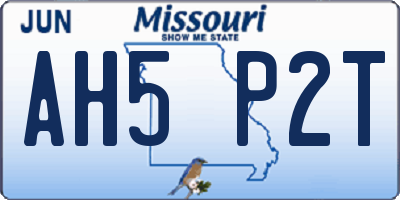 MO license plate AH5P2T