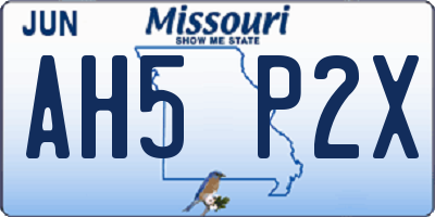 MO license plate AH5P2X