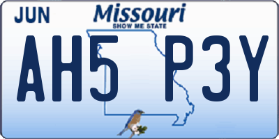 MO license plate AH5P3Y