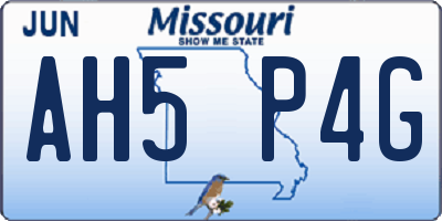 MO license plate AH5P4G