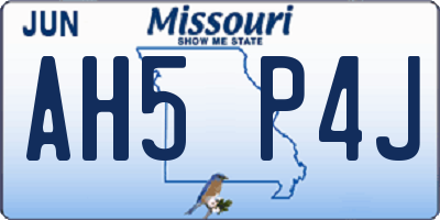 MO license plate AH5P4J