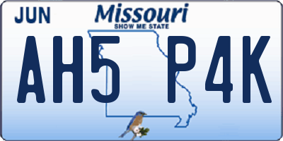 MO license plate AH5P4K