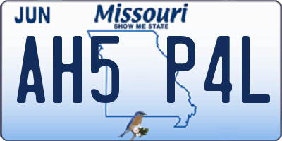 MO license plate AH5P4L