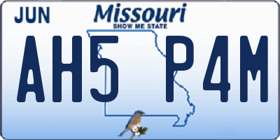 MO license plate AH5P4M