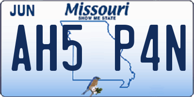 MO license plate AH5P4N