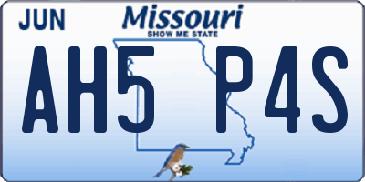 MO license plate AH5P4S