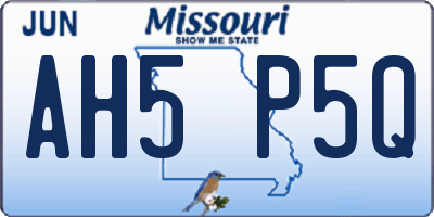 MO license plate AH5P5Q