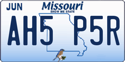 MO license plate AH5P5R