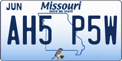 MO license plate AH5P5W