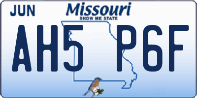 MO license plate AH5P6F