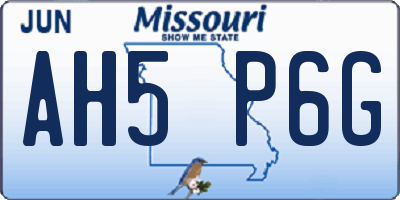 MO license plate AH5P6G
