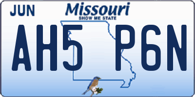 MO license plate AH5P6N