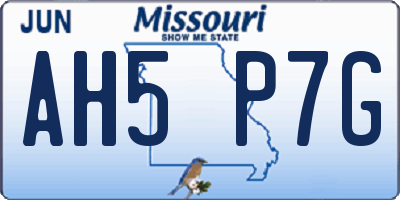 MO license plate AH5P7G