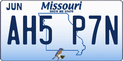 MO license plate AH5P7N