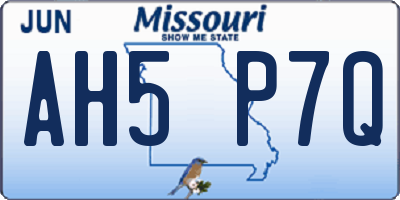 MO license plate AH5P7Q