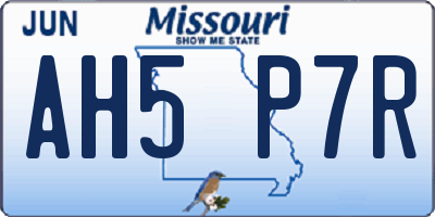 MO license plate AH5P7R