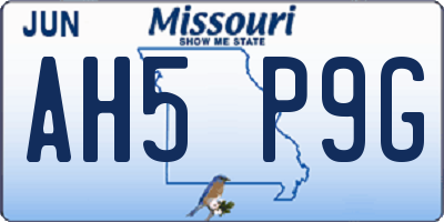 MO license plate AH5P9G
