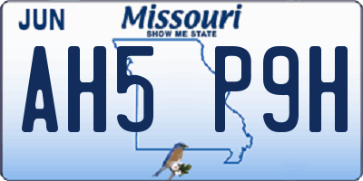 MO license plate AH5P9H