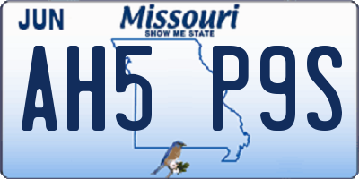 MO license plate AH5P9S