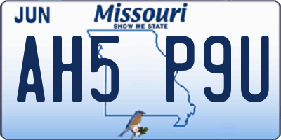 MO license plate AH5P9U