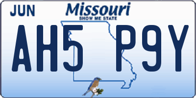 MO license plate AH5P9Y