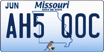 MO license plate AH5Q0C