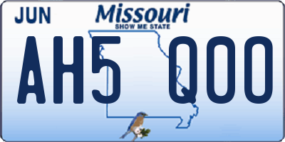 MO license plate AH5Q0O