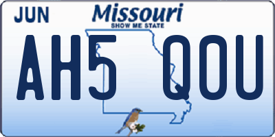 MO license plate AH5Q0U