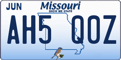 MO license plate AH5Q0Z