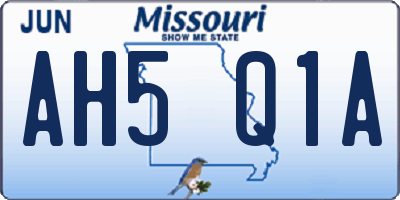 MO license plate AH5Q1A