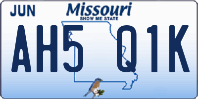 MO license plate AH5Q1K