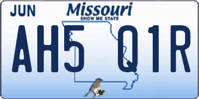 MO license plate AH5Q1R