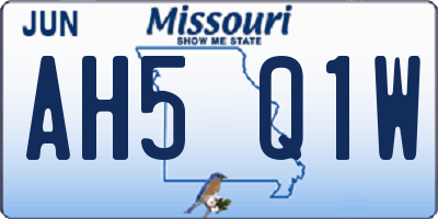 MO license plate AH5Q1W