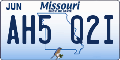 MO license plate AH5Q2I