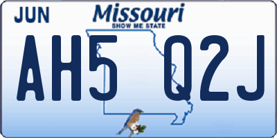 MO license plate AH5Q2J