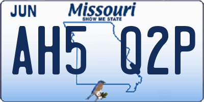 MO license plate AH5Q2P