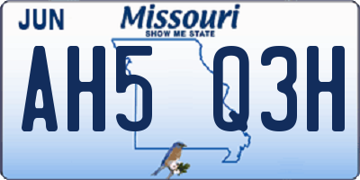 MO license plate AH5Q3H