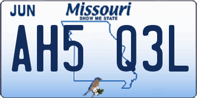 MO license plate AH5Q3L
