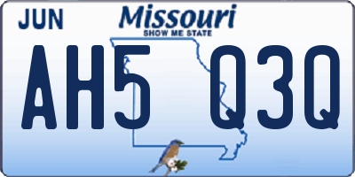 MO license plate AH5Q3Q