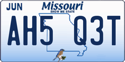 MO license plate AH5Q3T
