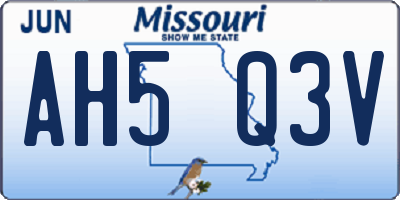 MO license plate AH5Q3V