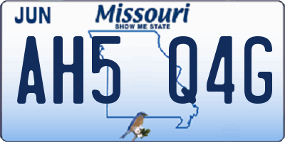 MO license plate AH5Q4G