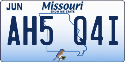 MO license plate AH5Q4I