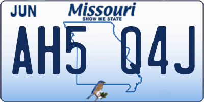 MO license plate AH5Q4J