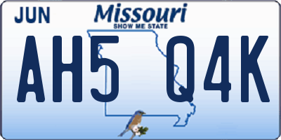 MO license plate AH5Q4K